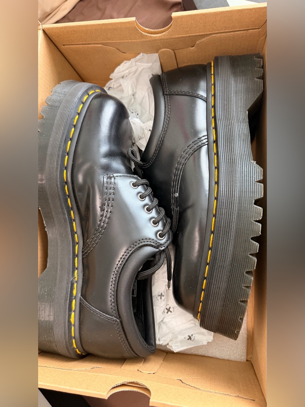 NEW Dr. Martens black Quad Retro platform shoes Size US 9 women’s /size 8 men’s